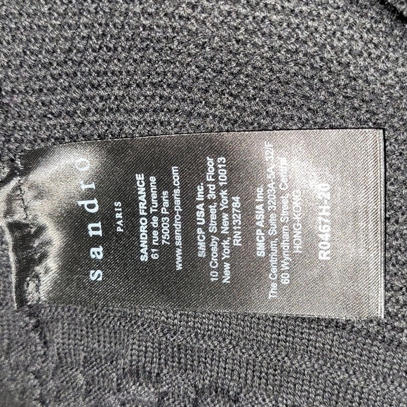 Sandro Textured Long Sleeve Black Skater Dress Size 1 (S) - Picture 9 of 13